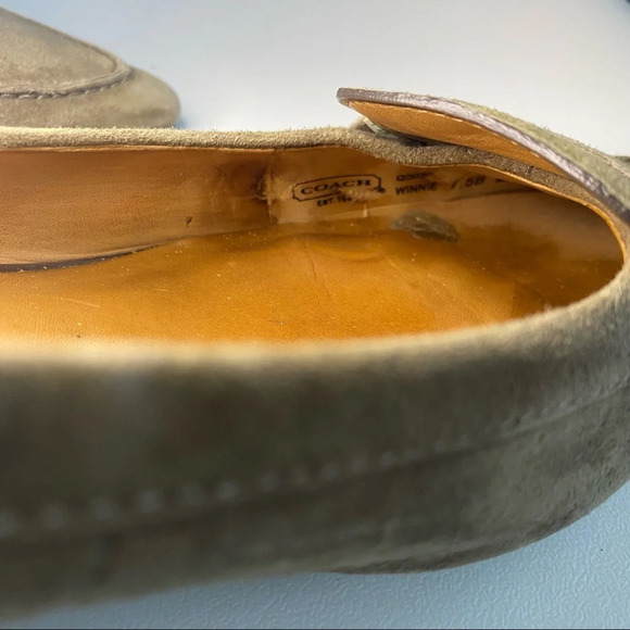 Coach Green Suede Loafer Low Heel - Picture 15 of 16